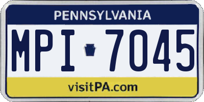 PA license plate MPI7045