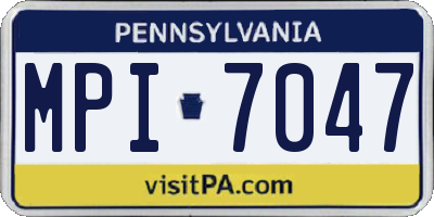 PA license plate MPI7047