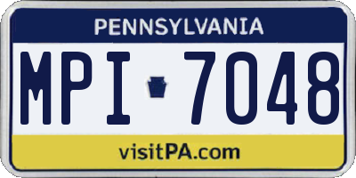 PA license plate MPI7048