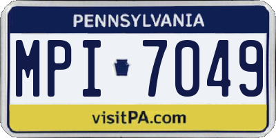 PA license plate MPI7049