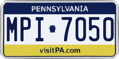 PA license plate MPI7050