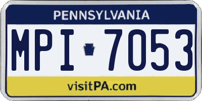 PA license plate MPI7053
