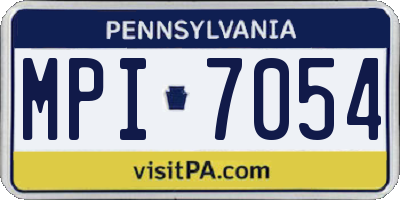 PA license plate MPI7054
