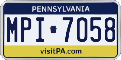 PA license plate MPI7058
