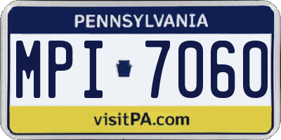 PA license plate MPI7060