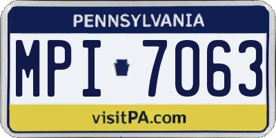 PA license plate MPI7063