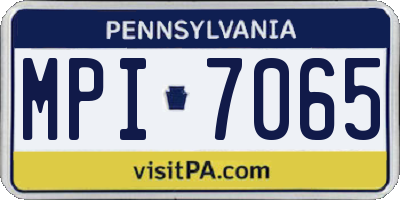 PA license plate MPI7065