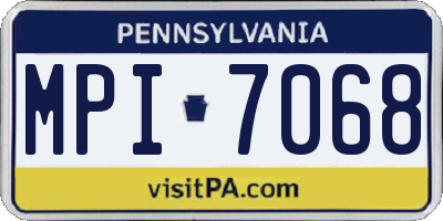 PA license plate MPI7068