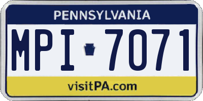PA license plate MPI7071