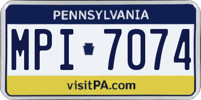 PA license plate MPI7074