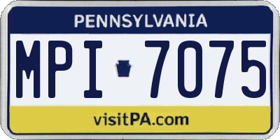 PA license plate MPI7075