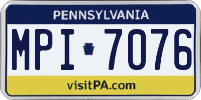 PA license plate MPI7076