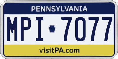 PA license plate MPI7077