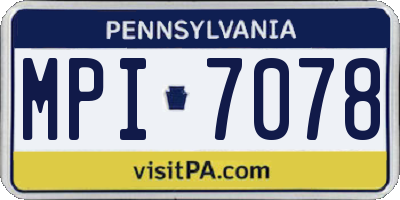 PA license plate MPI7078
