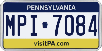 PA license plate MPI7084