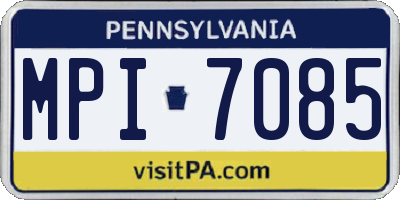 PA license plate MPI7085