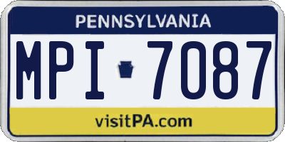 PA license plate MPI7087