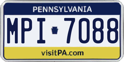 PA license plate MPI7088
