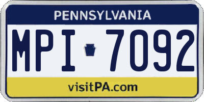 PA license plate MPI7092