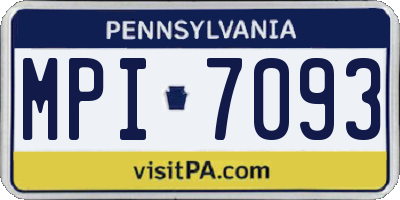 PA license plate MPI7093