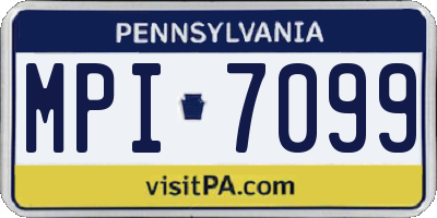 PA license plate MPI7099