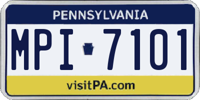 PA license plate MPI7101