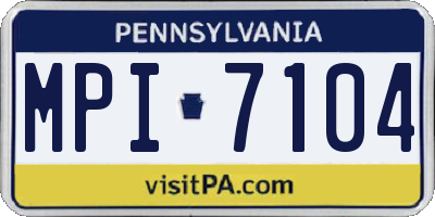 PA license plate MPI7104