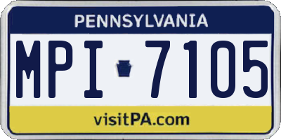 PA license plate MPI7105