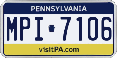 PA license plate MPI7106
