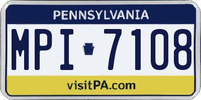 PA license plate MPI7108