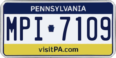PA license plate MPI7109