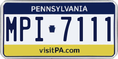 PA license plate MPI7111