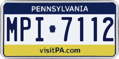PA license plate MPI7112