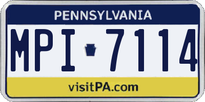 PA license plate MPI7114