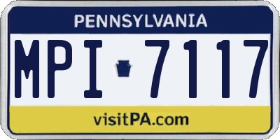 PA license plate MPI7117