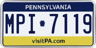 PA license plate MPI7119