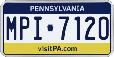 PA license plate MPI7120