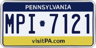PA license plate MPI7121