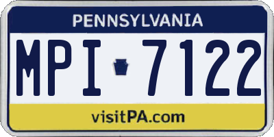 PA license plate MPI7122