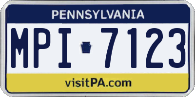 PA license plate MPI7123