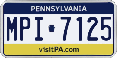 PA license plate MPI7125