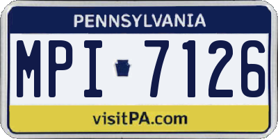 PA license plate MPI7126