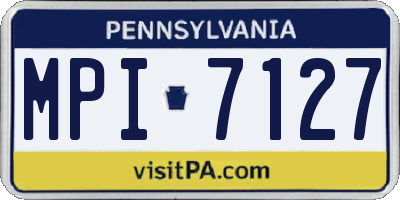 PA license plate MPI7127