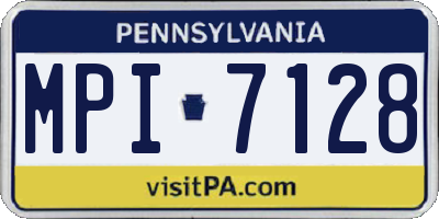 PA license plate MPI7128