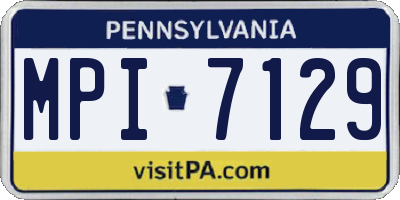 PA license plate MPI7129