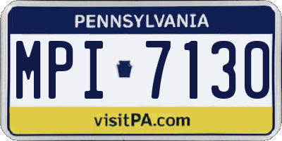 PA license plate MPI7130