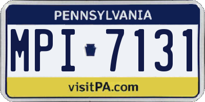 PA license plate MPI7131
