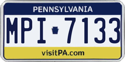 PA license plate MPI7133