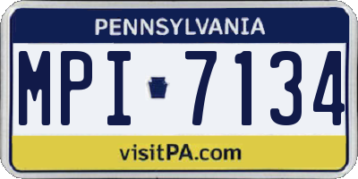 PA license plate MPI7134