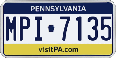 PA license plate MPI7135
